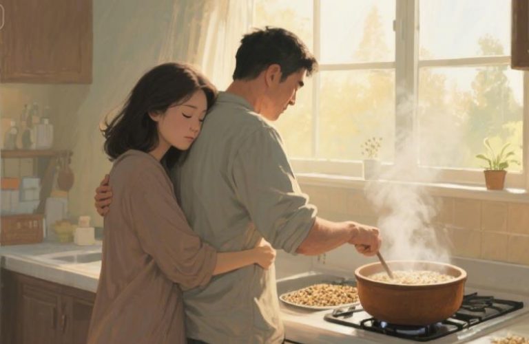 Porridge in the morning light and a lamp in the dead of night